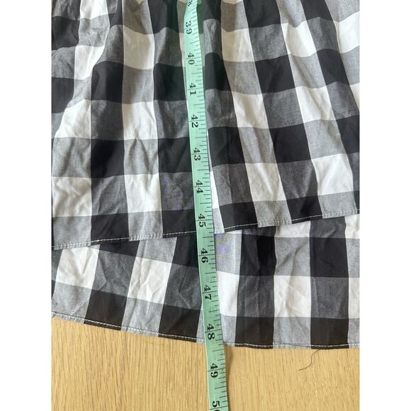 JCREW BLACK GINGHAM POPLIN RUFFLE MIDI DRESS SIZE 0 NWT 2039 - Picture 5 of 9